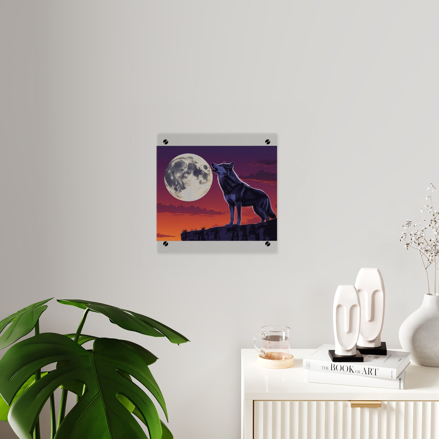 Moonlit Wolf Acrylic Wall Art Panels