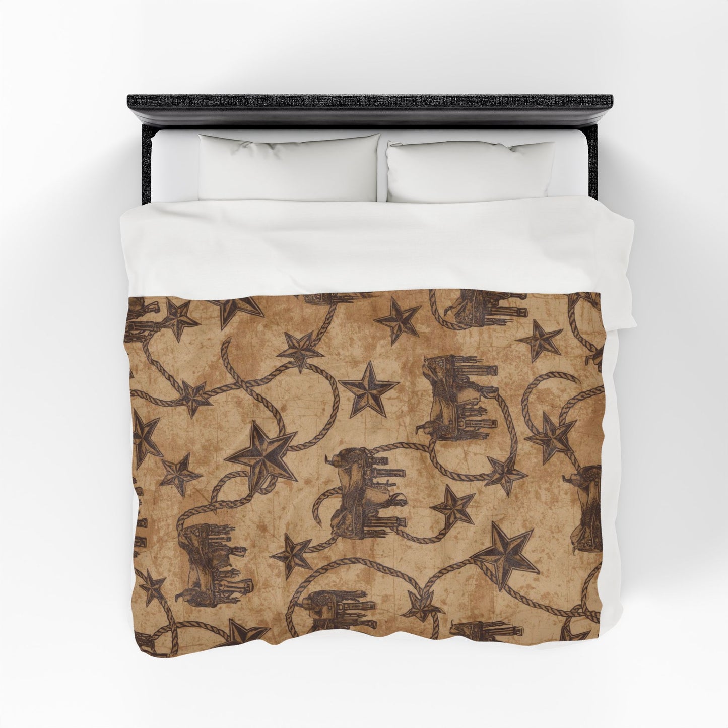 Cozy Western-Themed Velveteen Plush Blanket
