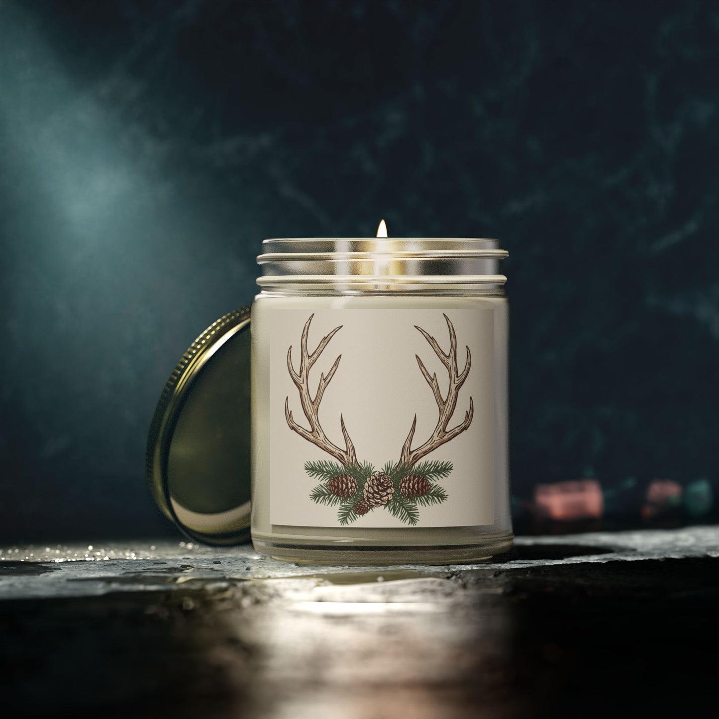 Rustic Pine Antlers Scented Candle