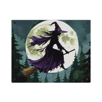 Acrylic Wall Art Panels - Witch and Moon Decor, Perfect for Halloween