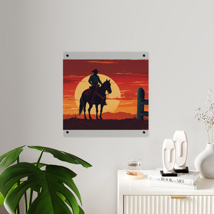 Rustic Western Sunset Acrylic Wall Art Panels - Rustic Home Decor