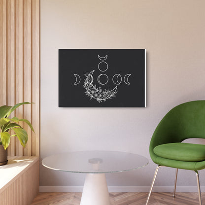 Botanical Moon Phase Wall Art – Metal Boho Accent Piece