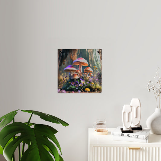 Fairy Grove Mushroom Meadow – Rustic Forest Acrylic Wall Art