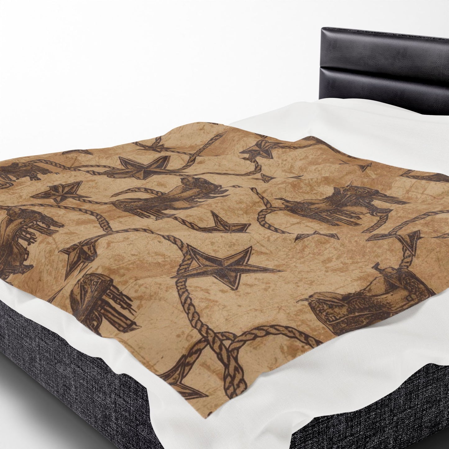 Cozy Western-Themed Velveteen Plush Blanket