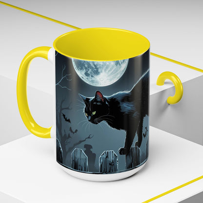 Mystical Black Cat Coffee Mug- Halloween Special