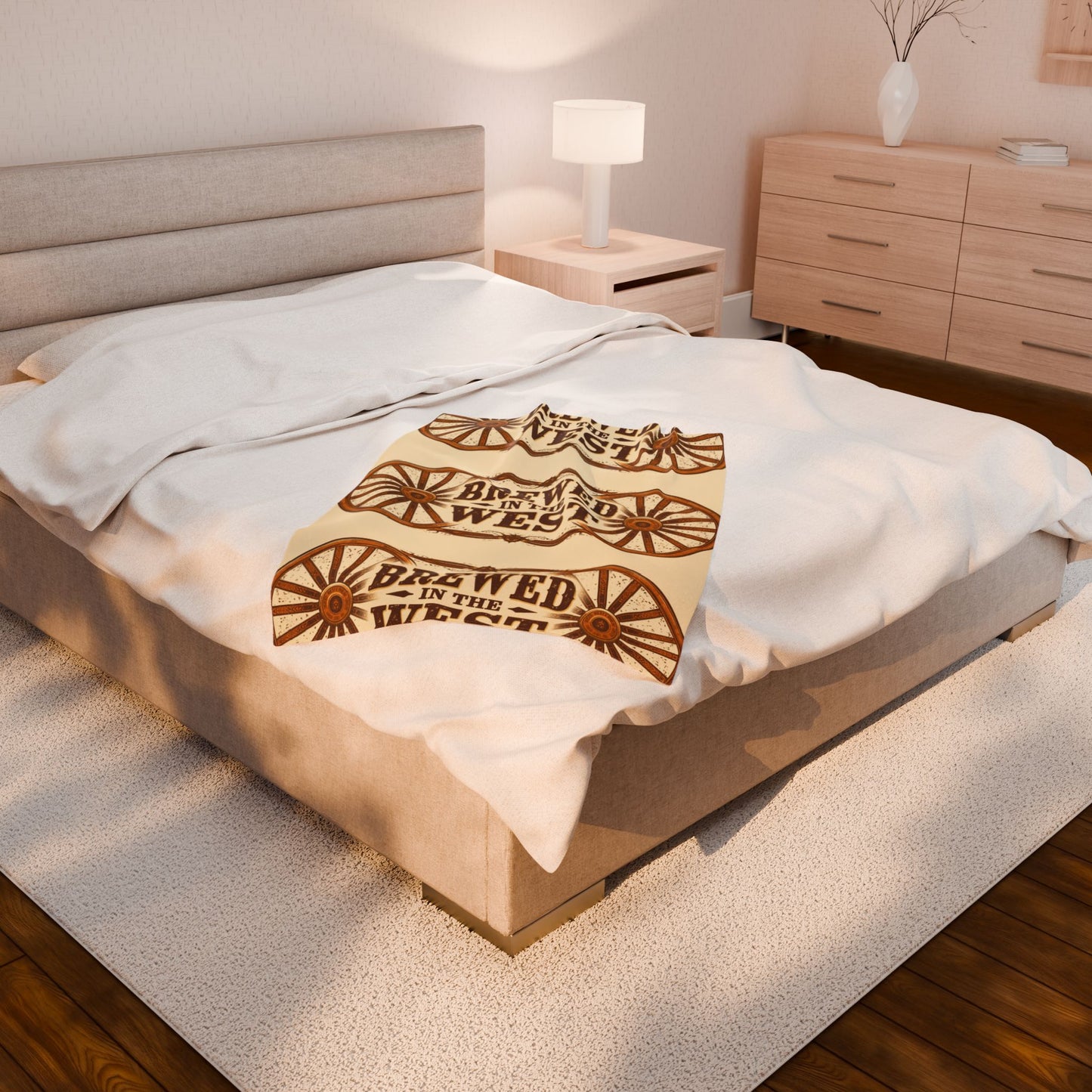 Cozy Western Themed Velveteen Blanket