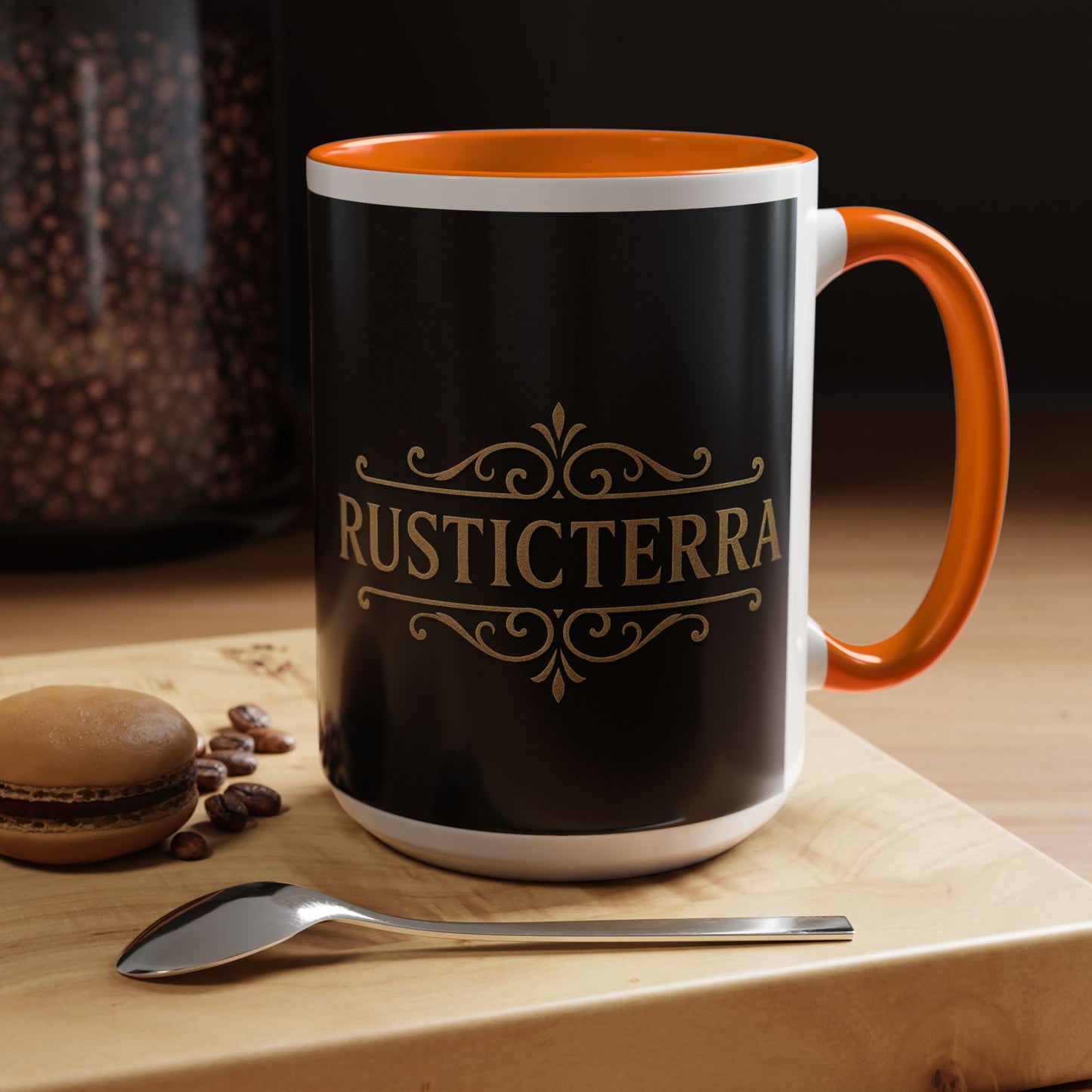 Cana de cafea Rustic Terra - Neagră elegantă, 290 ml și 425 ml