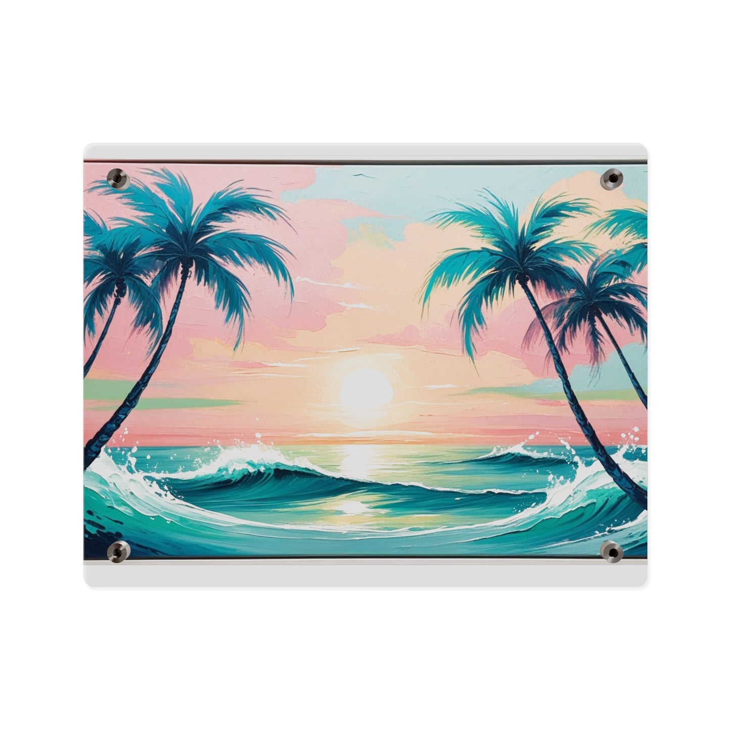 Palm Wave Paradise – Beach Sunset Acrylic Wall Panel