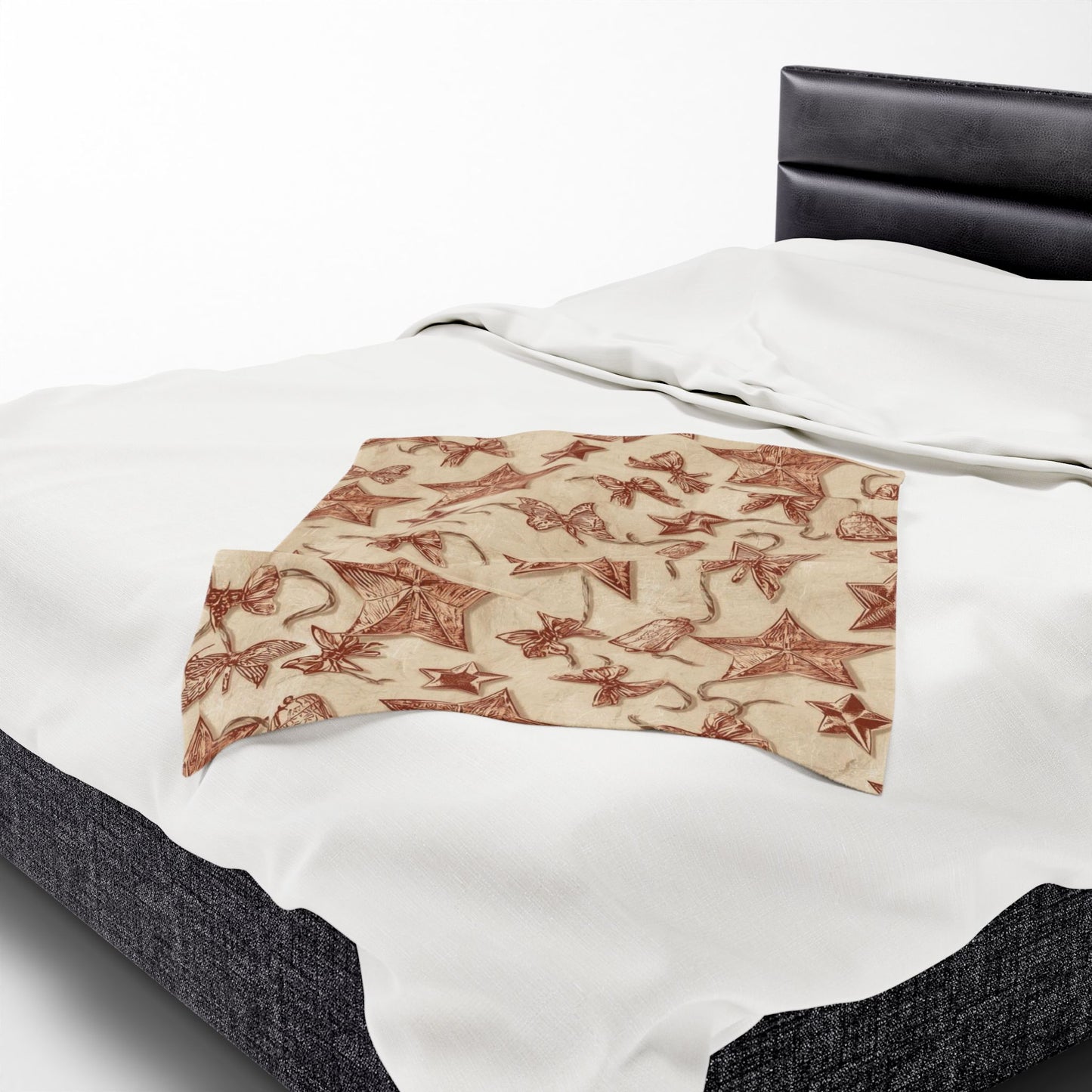Cozy Star Embroidered Velveteen Plush Blanket