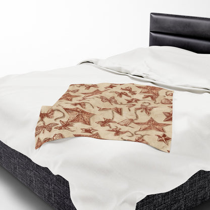 Cozy Star Embroidered Velveteen Plush Blanket