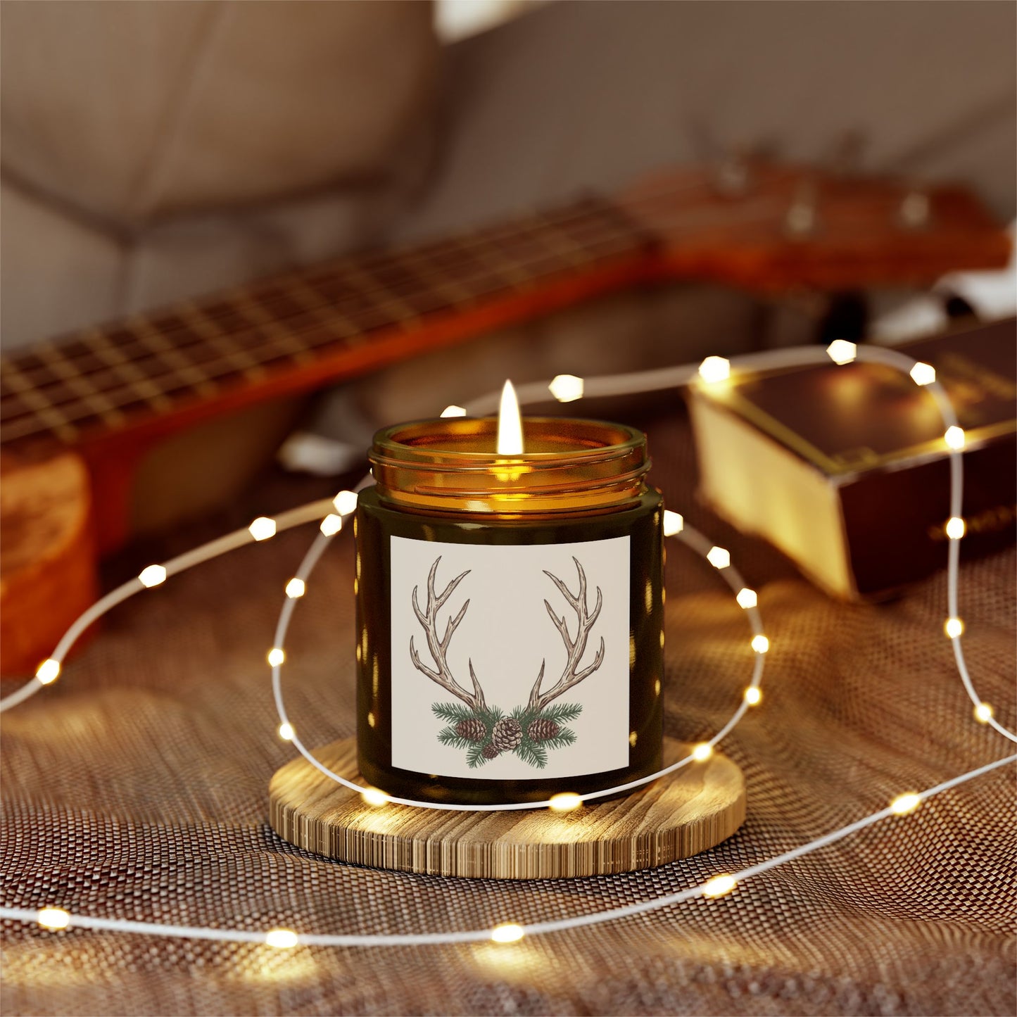 Rustic Pine Antlers Scented Candle
