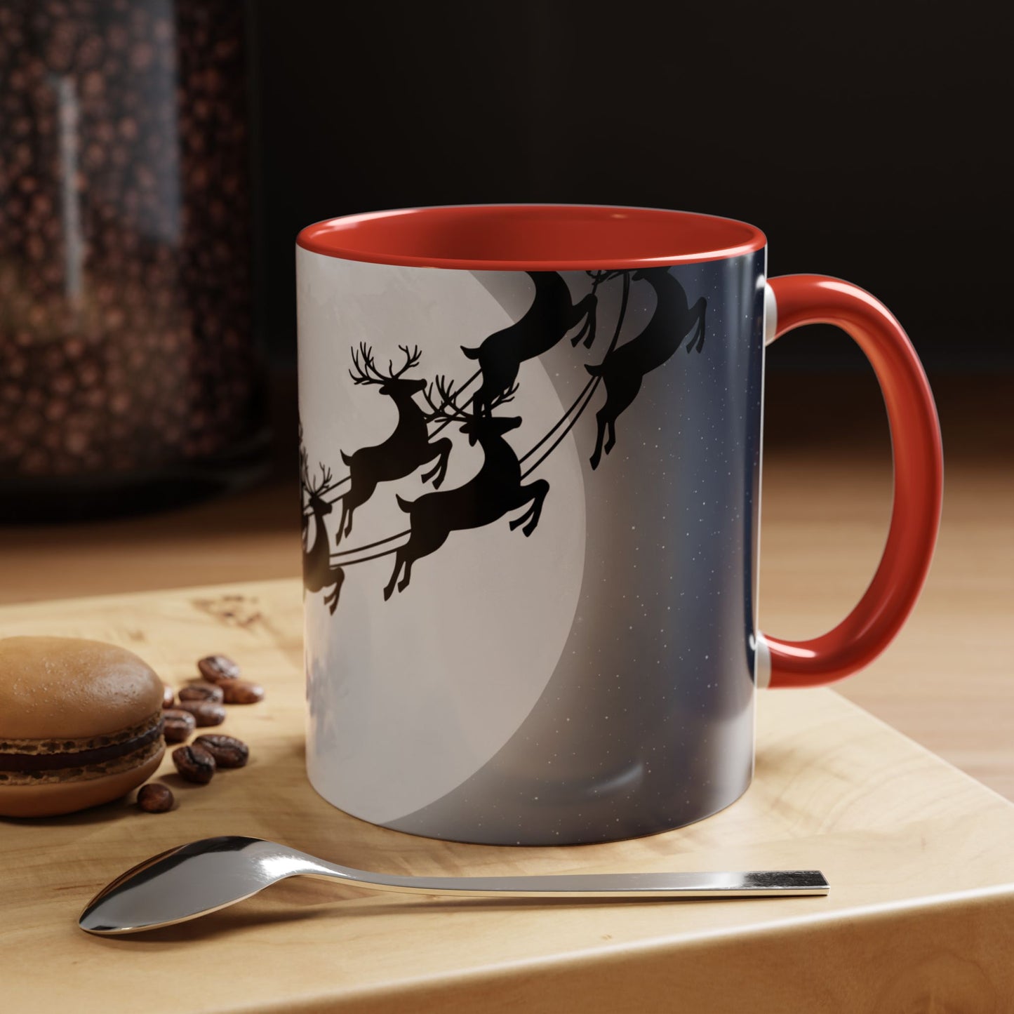 Christmas Sleigh Coffee Mug - Reindeer Holiday Gift