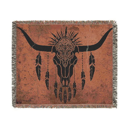 Bohemian Woven Blanket with Tribal Design