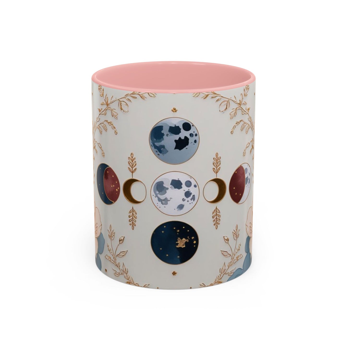Celestial Floral Accent Coffee Mug- Mystic Moon Decor Drink-ware