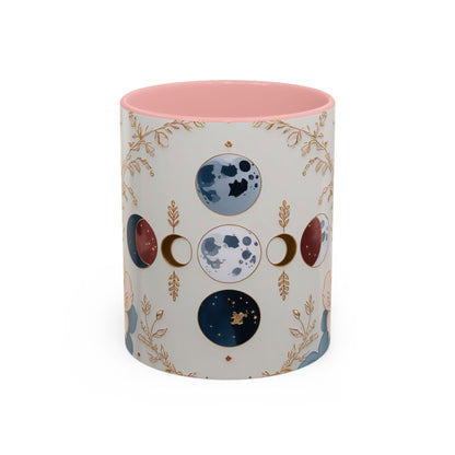Celestial Floral Accent Coffee Mug- Mystic Moon Decor Drink-ware