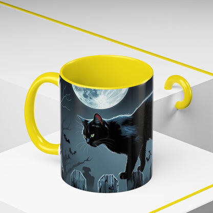 Mystical Black Cat Coffee Mug- Halloween Special