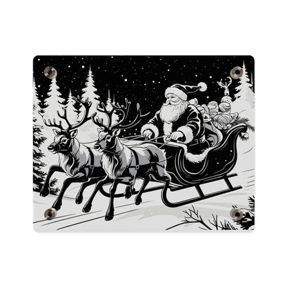 Santa's Sleigh Night Sky - Acrylic Wall Art Panel