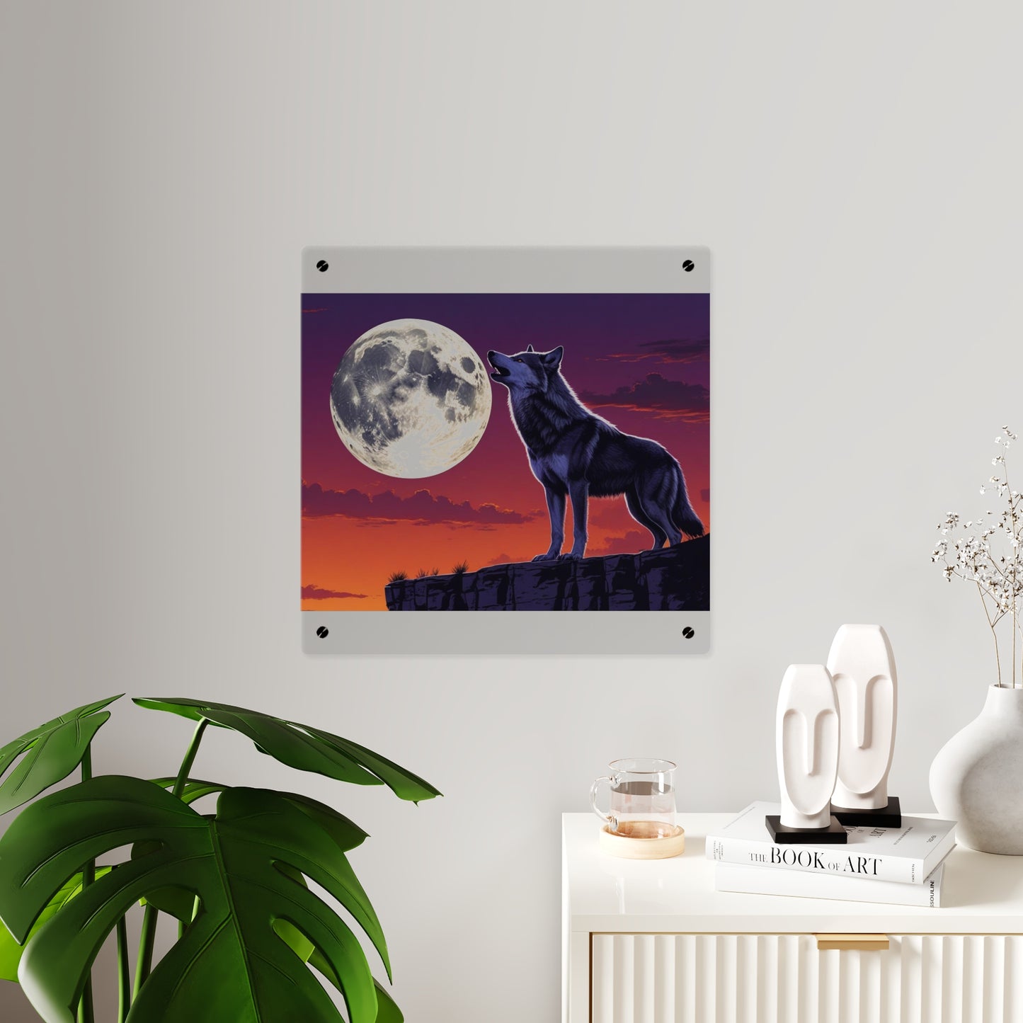 Moonlit Wolf Acrylic Wall Art Panels