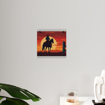 Rustic Western Sunset Acrylic Wall Art Panels - Rustic Home Decor