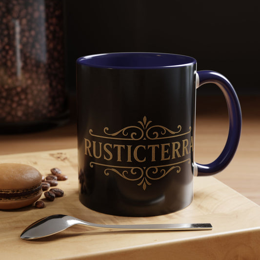 Rustic Terra Coffee Mug - Elegant Black 11oz & 15oz