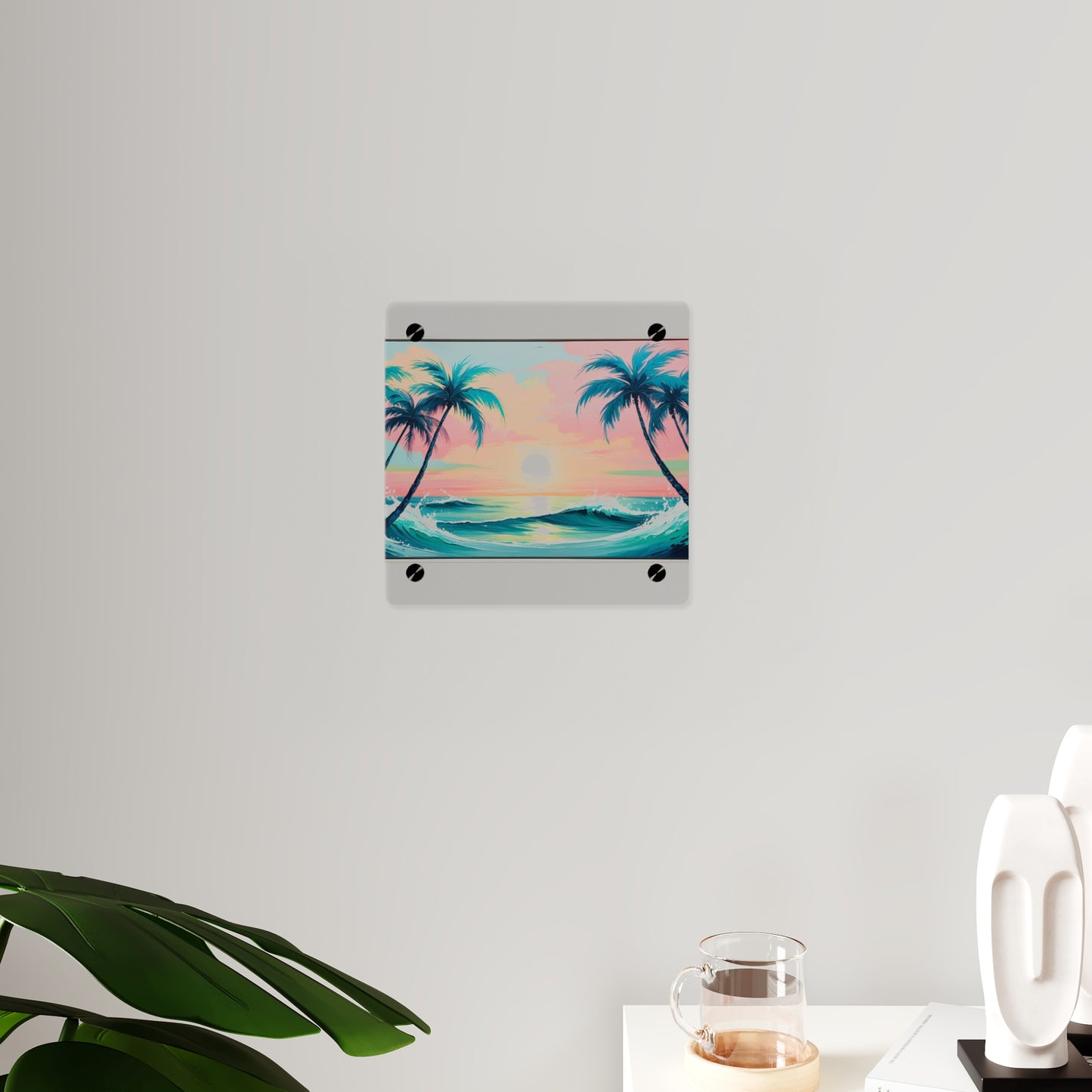 Palm Wave Paradise – Beach Sunset Acrylic Wall Panel