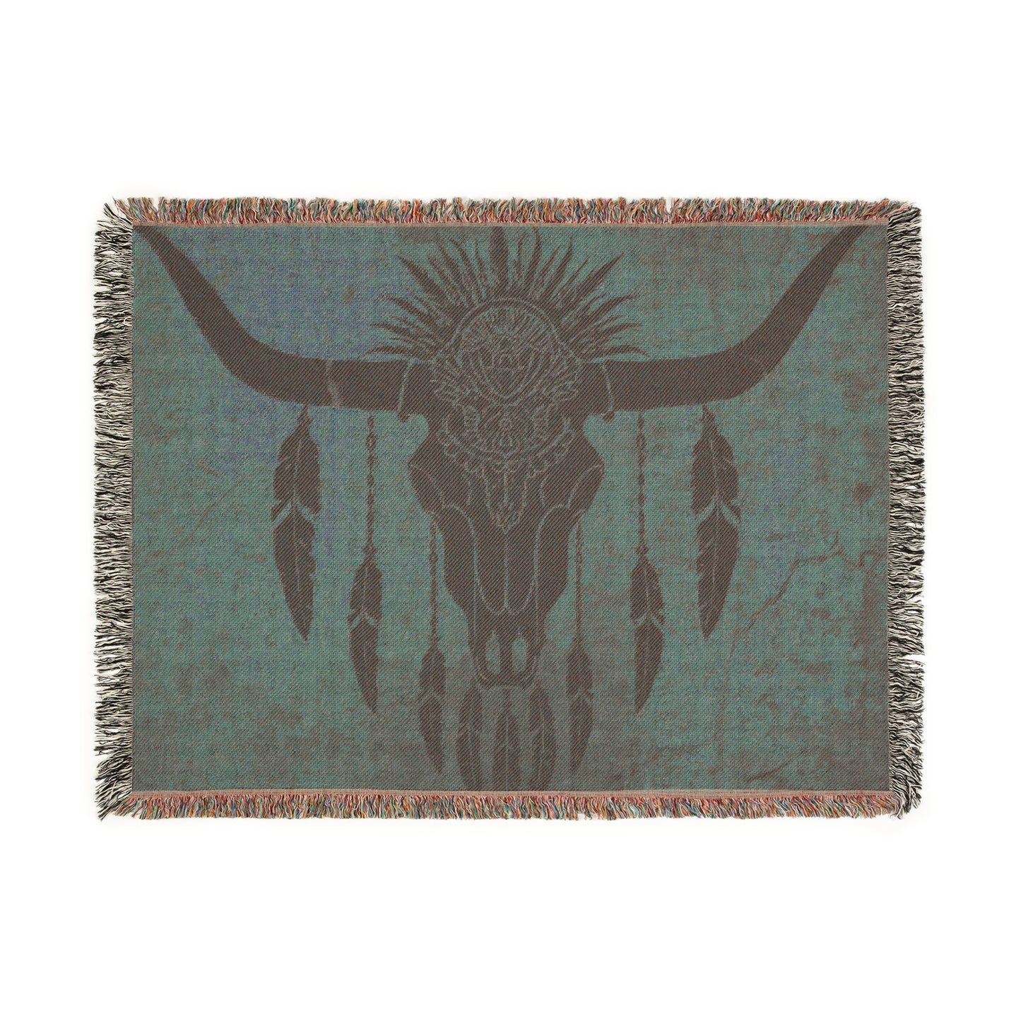 Bohemian Woven Blanket with Tribal Design