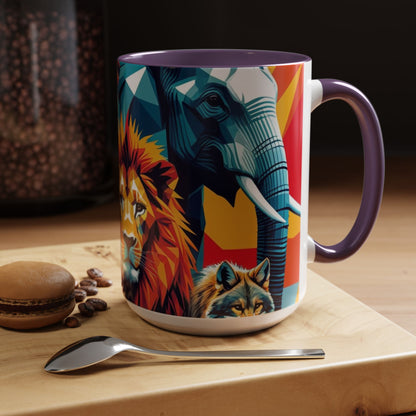 Vibrant Animal Art Coffee Mug - Bold Wildlife Design Gift