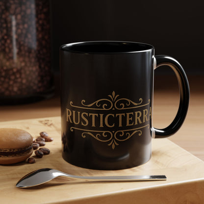 Cana de cafea Rustic Terra - Neagră elegantă, 290 ml și 425 ml