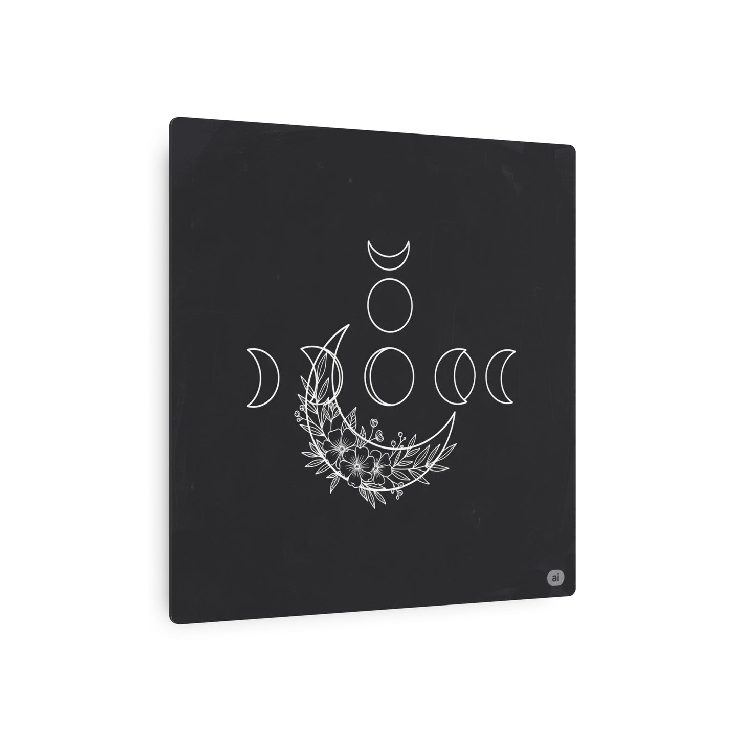 Botanical Moon Phase Wall Art – Metal Boho Accent Piece