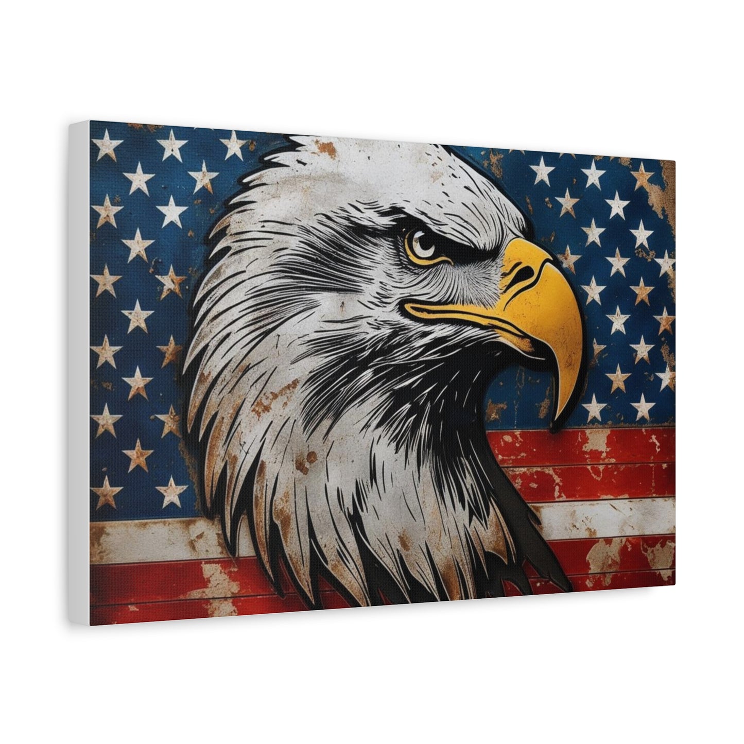 Tablou pe pânză Weathered Glory – Decor rustic de perete cu vultur pleșuv și stele