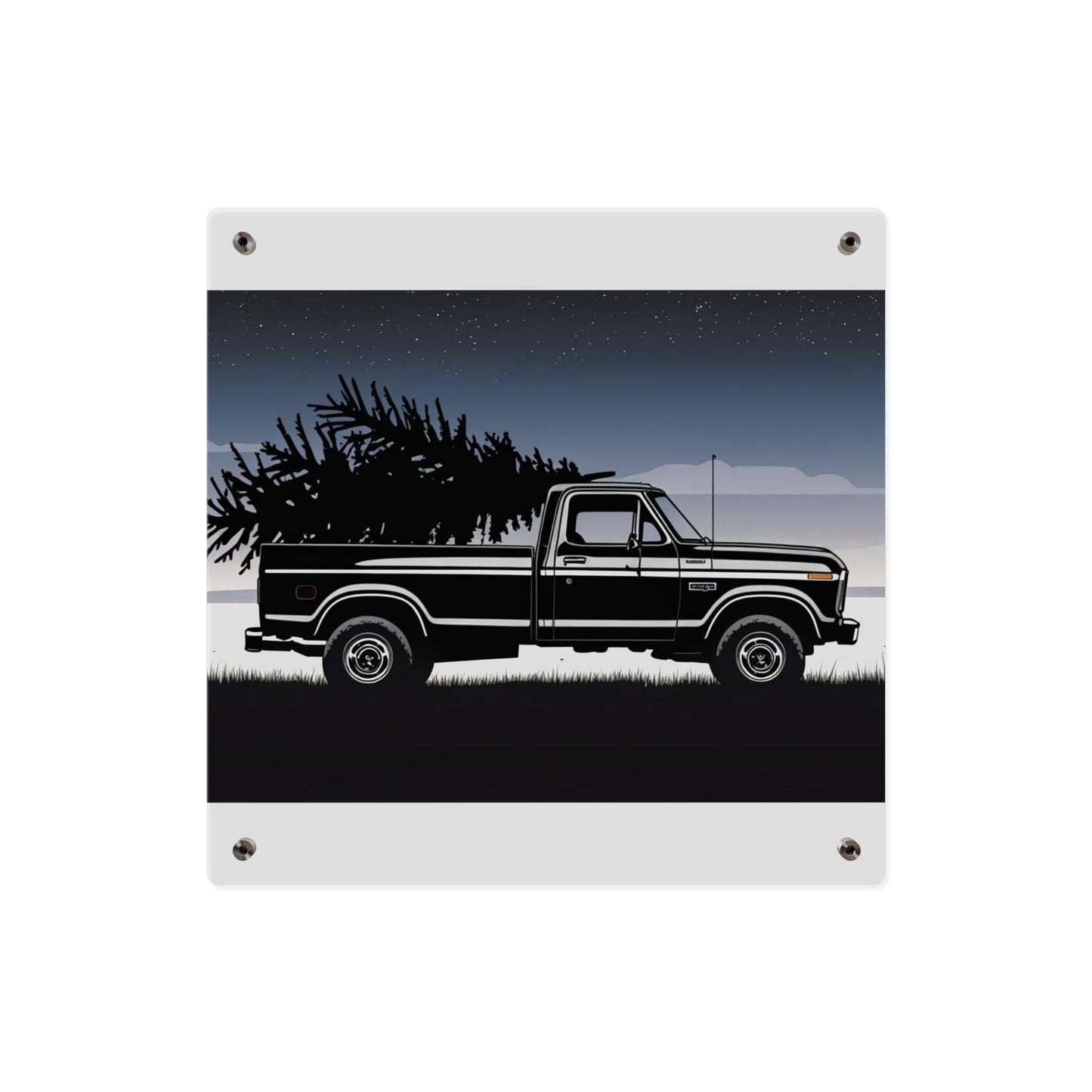 Classic Christmas Pickup – Rustic Country Wall Art