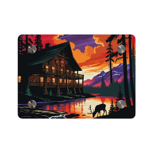 Cabin by the Stream – Acrylic Rustic Wall Art