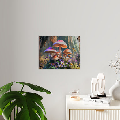 Zână de pădure cu ciuperci – Tablou acrilic rustic cu pădure