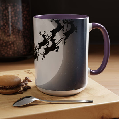 Christmas Sleigh Coffee Mug - Reindeer Holiday Gift