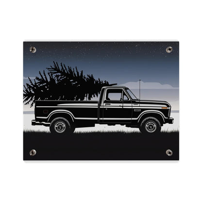 Classic Christmas Pickup – Rustic Country Wall Art