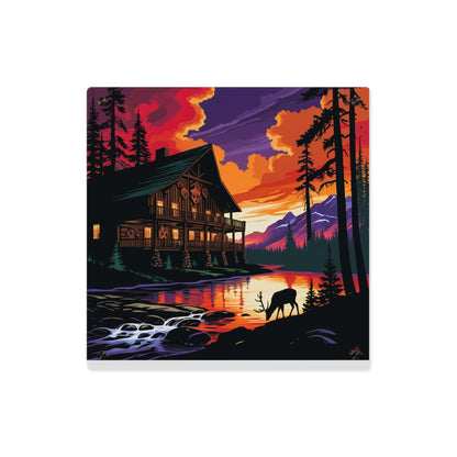 Cabin by the Stream – Acrylic Rustic Wall Art