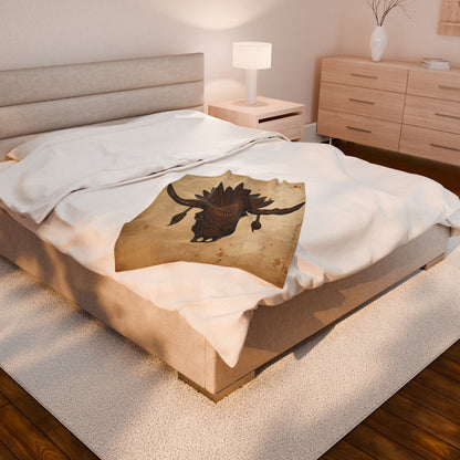 Bohemian Cow Skull Velveteen Plush Blanket