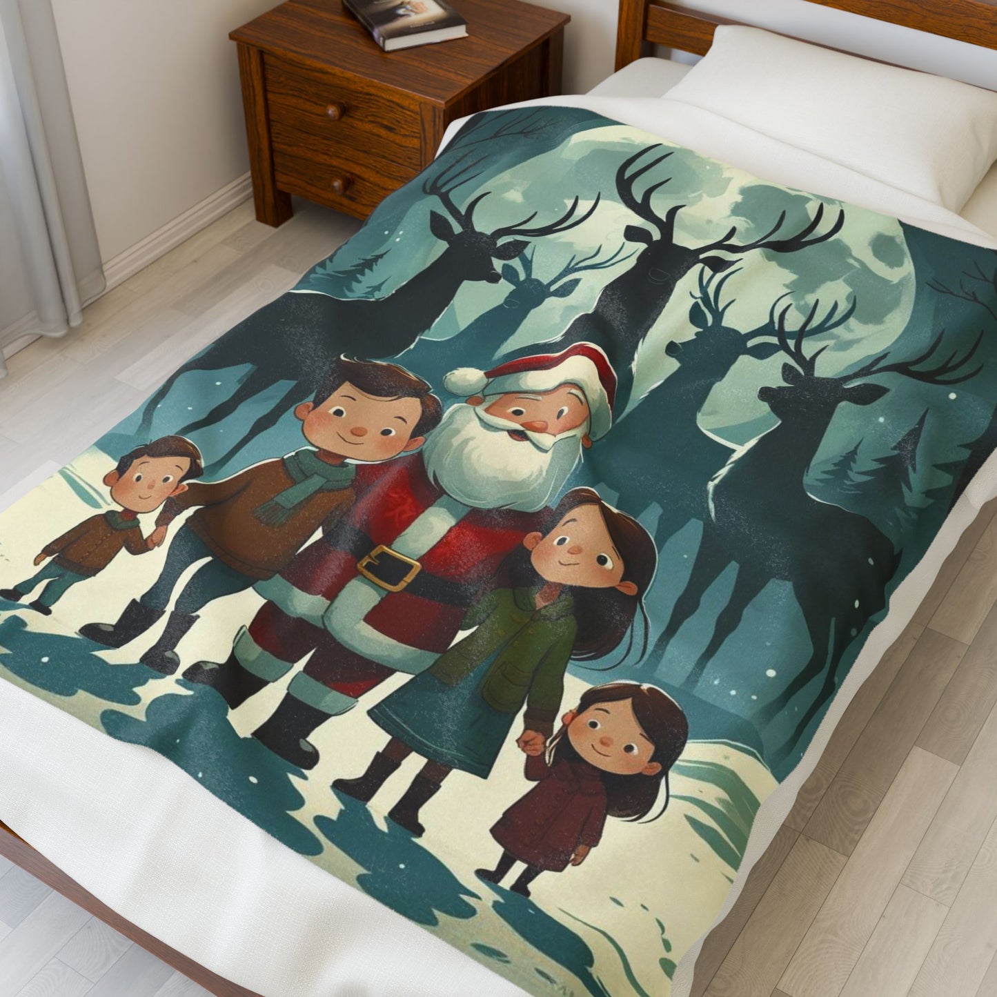 Cozy Family Christmas Velveteen Plush Blanket