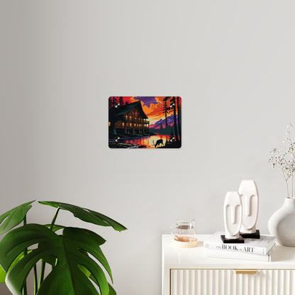 Cabin by the Stream – Acrylic Rustic Wall Art