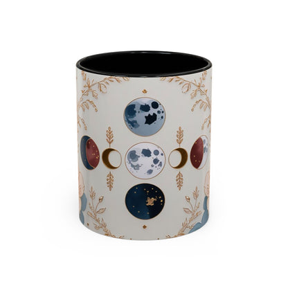 Celestial Floral Accent Coffee Mug- Mystic Moon Decor Drink-ware