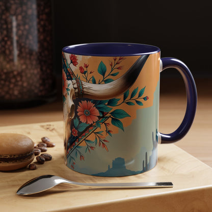 Bohemian Skull Coffee Mug, Unique Western Skull Gift