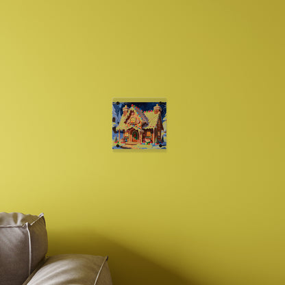 Festive Gingerbread House Acrylic Wall Art – Christmas Holiday Décor