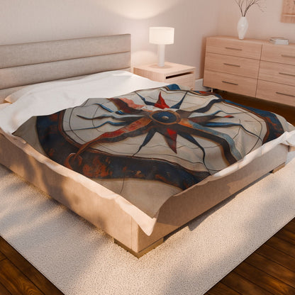 Nautical Compass Plush Blanket