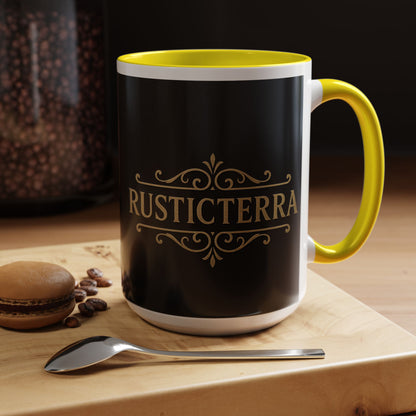 Cana de cafea Rustic Terra - Neagră elegantă, 290 ml și 425 ml