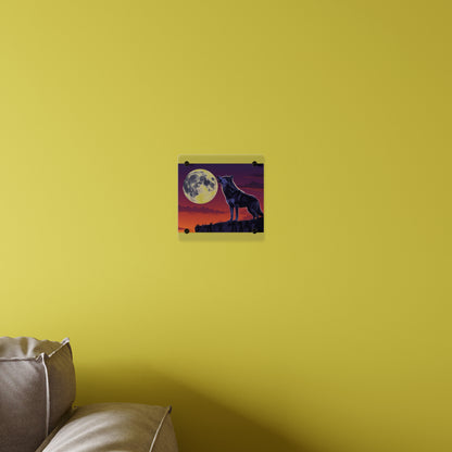 Moonlit Wolf Acrylic Wall Art Panels