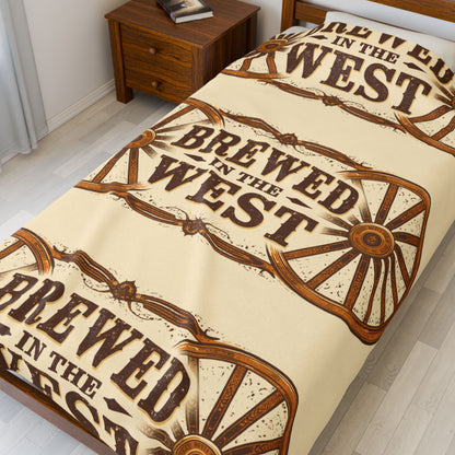 Cozy Western Themed Velveteen Blanket