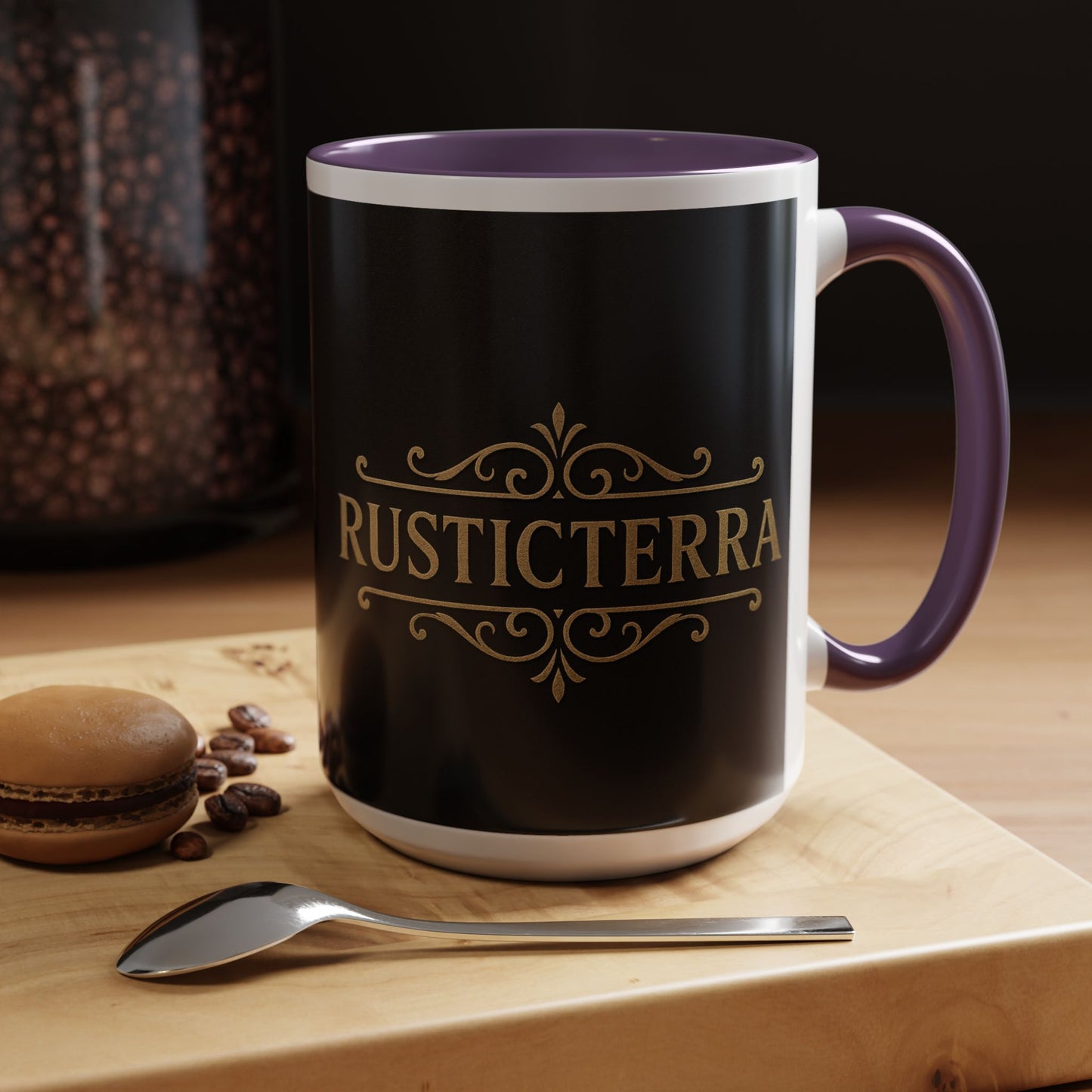 Cana de cafea Rustic Terra - Neagră elegantă, 290 ml și 425 ml