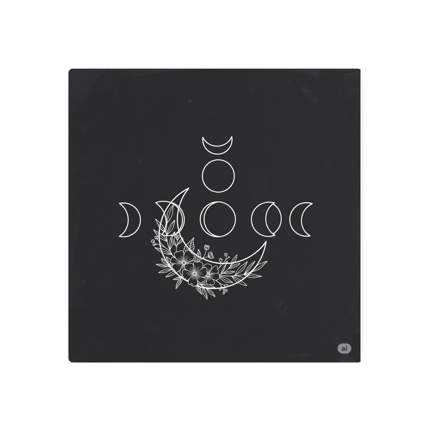 Botanical Moon Phase Wall Art – Metal Boho Accent Piece