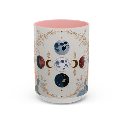 Celestial Floral Accent Coffee Mug- Mystic Moon Decor Drink-ware