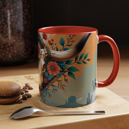 Bohemian Skull Coffee Mug, Unique Western Skull Gift